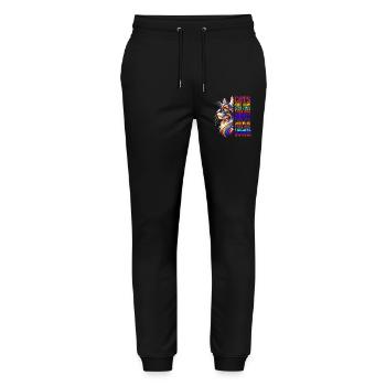 Cats Are Friends Cat Mom Cat Friend Kitten - Stanley/Stella Mover Unisex Organic Jogging Trousers - black - Front - Marisol (170cm) & Nik (191cm)