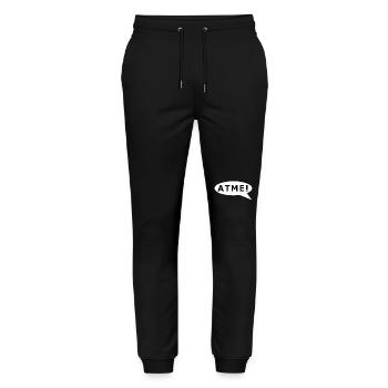 ATME! Schprechblase schwarz auf weiß - Stanley/Stella Unisex Bio Jogginghose Mover  - Schwarz - Vorne - Marisol (170cm) & Nik (191cm)