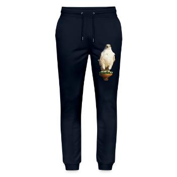 Beautiful white gyrfalco - Stanley/Stella Mover Unisex Organic Jogging Trousers - navy - Front - Marisol (170cm) & Nik (191cm)