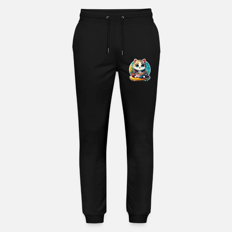 Chat Ramen Kawaii Anime - Pantalon de jogging bio MOVER Stanley/Stella unisexe - noir
