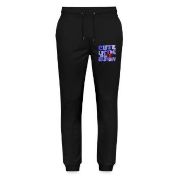 Babyboy - Petit Diable mignon - Pantalon de jogging bio MOVER Stanley/Stella unisexe - noir - Devant - Marisol (170cm) & Nik (191cm)