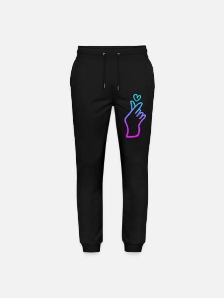 Kpop Handzeichen Herz - Stanley/Stella Unisex Bio Jogginghose Mover - Schwarz