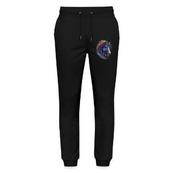 Pop Art Horse - Stanley/Stella Unisex Bio Jogginghose Mover  - Schwarz - Vorne - Marisol (170cm) & Nik (191cm)