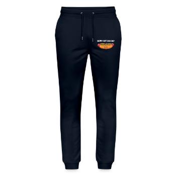 Happy hot dog day - Stanley/Stella Mover Unisex Organic Jogging Trousers - navy - Front - Marisol (170cm) & Nik (191cm)