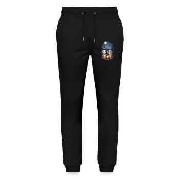 Enfants Halloween feu de camp momies dessin animé - Pantalon de jogging bio MOVER Stanley/Stella unisexe - noir - Devant - Marisol (170cm) & Nik (191cm)