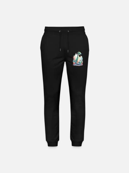 Cute Underwater Dinosaur Cartoon Design - Stanley/Stella Mover Unisex Organic Jogging Trousers - black