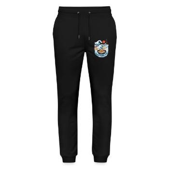 Japan Tea Time Ukiyo-E Retro Cake Artwork - Stanley/Stella Mover Unisex Organic Jogging Trousers - black - Front - Marisol (170cm) & Nik (191cm)