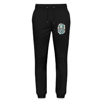 Yokai Tentacles Sea Monster Demon Vintage Japan - Stanley/Stella Mover Unisex Organic Jogging Trousers - black - Front - Marisol (170cm) & Nik (191cm)