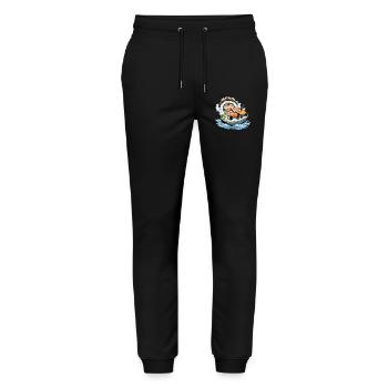 Funny Sushi Yokai Monster Loves Sushi - Stanley/Stella Mover Unisex Organic Jogging Trousers - black - Front - Marisol (170cm) & Nik (191cm)