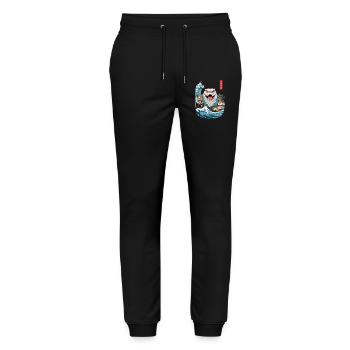 Japon Sushi Ukiyo-E Yokai Monster Streetwear Art - Pantalon de jogging bio MOVER Stanley/Stella unisexe - noir - Devant - Marisol (170cm) & Nik (191cm)