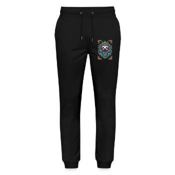 Spiritual Sloth Mandala Mardi Gras Festival - Stanley/Stella Mover Unisex Organic Jogging Trousers - black - Front - Marisol (170cm) & Nik (191cm)