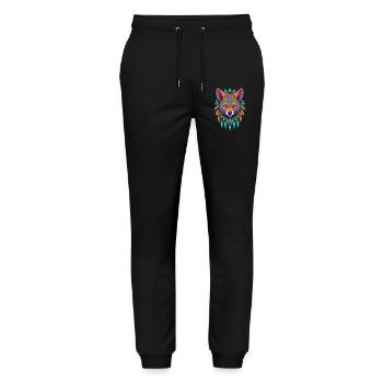 Chacal Mandala Art ésotérique - Pantalon de jogging bio MOVER Stanley/Stella unisexe - noir - Devant - Marisol (170cm) & Nik (191cm)