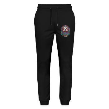 Spiritual Sloth Mandala Power Animal Streetwear - Stanley/Stella Mover Unisex Organic Jogging Trousers - black - Front - Marisol (170cm) & Nik (191cm)