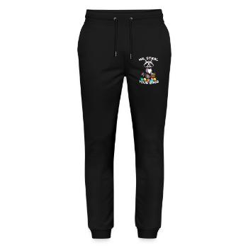 Eier Dieb Lustiges Waschbären Osterdesign - Stanley/Stella Unisex Bio Jogginghose Mover  - Schwarz - Vorne - Marisol (170cm) & Nik (191cm)