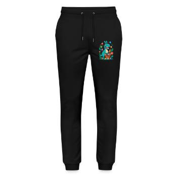 Iconic Easter Dinosaur Dinosaur Easter Bunny - Stanley/Stella Mover Unisex Organic Jogging Trousers - black - Front - Marisol (170cm) & Nik (191cm)