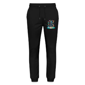 Funny Unicorn Easter Bunny Cute Easter Unicorn - Stanley/Stella Mover Unisex Organic Jogging Trousers - black - Front - Marisol (170cm) & Nik (191cm)