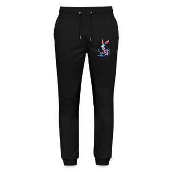 Osterhase Gamer und Gaming Streetwear Design - Stanley/Stella Unisex Bio Jogginghose Mover  - Schwarz - Vorne - Marisol (170cm) & Nik (191cm)