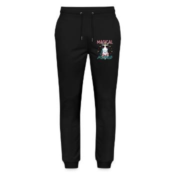 Maman magique Licorne élégante femme drôle maman - Pantalon de jogging bio MOVER Stanley/Stella unisexe - noir - Devant - Marisol (170cm) & Nik (191cm)
