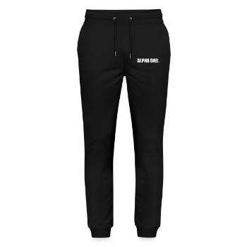 Alpha Dad the Alpaca Dad Funny Father Father's Day - Stanley/Stella Mover Unisex Organic Jogging Trousers - black - Front - Marisol (170cm) & Nik (191cm)