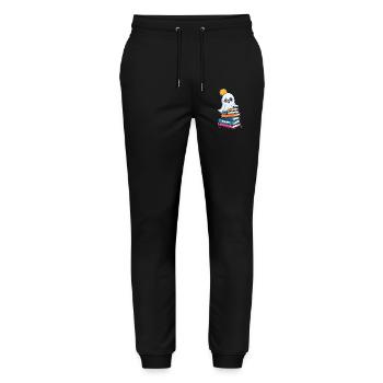 Reading Halloween Ghost Book Lover Style - Stanley/Stella Mover Unisex Organic Jogging Trousers - black - Front - Marisol (170cm) & Nik (191cm)