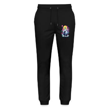 Samouraï Duck Esthétique Vaporwave Style Japon Art - Pantalon de jogging bio MOVER Stanley/Stella unisexe - noir - Devant - Marisol (170cm) & Nik (191cm)