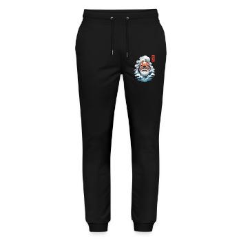 Japanese Daruma Aesthetic Vintage Yokai - Stanley/Stella Mover Unisex Organic Jogging Trousers - black - Front - Marisol (170cm) & Nik (191cm)