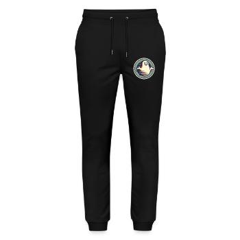 Funny Vintage Ghost Knows Nothing Halloween - Stanley/Stella Unisex Bio Jogginghose Mover  - Schwarz - Vorne - Marisol (170cm) & Nik (191cm)