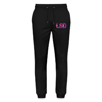 LSD 25 Sunshine Acid - Pantalon de jogging bio MOVER Stanley/Stella unisexe - noir - Devant - Marisol (170cm) & Nik (191cm)