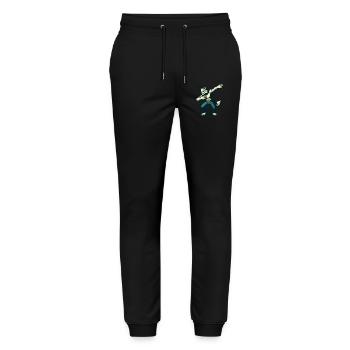 Dabbender Werwolf Lustiges Dabbing Design - Stanley/Stella Unisex Bio Jogginghose Mover  - Schwarz - Vorne - Marisol (170cm) & Nik (191cm)