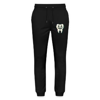 Halloween Zahnhygiene Lustiger Zombie Zahn - Stanley/Stella Unisex Bio Jogginghose Mover  - Schwarz - Vorne - Marisol (170cm) & Nik (191cm)