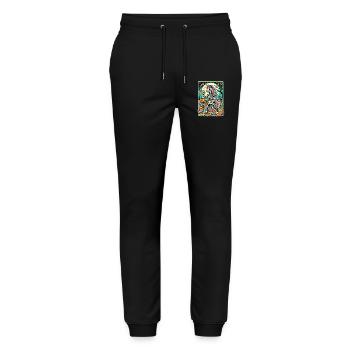 Lustiges Einhorn Skelett Liebt Süßigkeiten - Stanley/Stella Unisex Bio Jogginghose Mover  - Schwarz - Vorne - Marisol (170cm) & Nik (191cm)