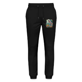 Lustiges Einhorn Skelett Liebt Süßigkeiten - Stanley/Stella Unisex Bio Jogginghose Mover  - Schwarz - Vorne - Marisol (170cm) & Nik (191cm)