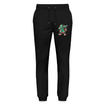 Funny Dabbing Cthulhu Dabbing Design - Stanley/Stella Mover Unisex Organic Jogging Trousers - black - Front - Marisol (170cm) & Nik (191cm)