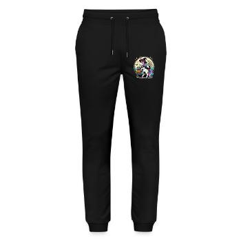 Lustiges Hexen Einhorn Möchte Süßigkeiten - Stanley/Stella Unisex Bio Jogginghose Mover  - Schwarz - Vorne - Marisol (170cm) & Nik (191cm)