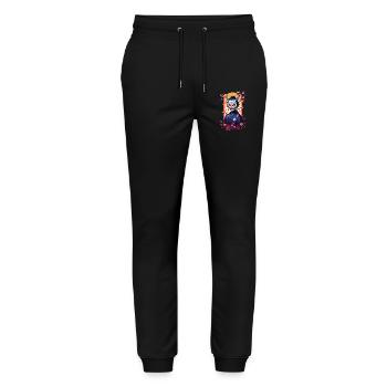 Oni Samouraï Vaporwave Esthétique Japon Culture - Pantalon de jogging bio MOVER Stanley/Stella unisexe - noir - Devant - Marisol (170cm) & Nik (191cm)