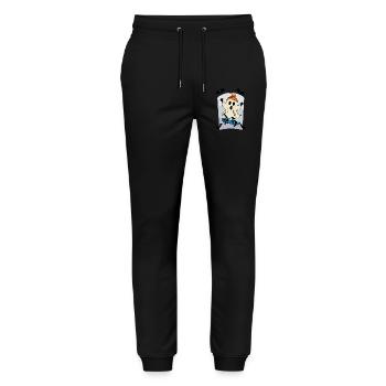 Skateboarding Ghost Funny Halloween Design - Stanley/Stella Mover Unisex Organic Jogging Trousers - black - Front - Marisol (170cm) & Nik (191cm)
