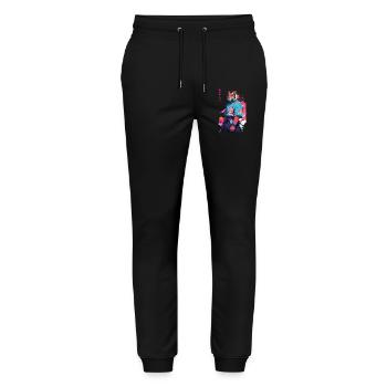 Tiger Yokai Vaporwave Aesthetic Samurai Art - Stanley/Stella Mover Unisex Organic Jogging Trousers - black - Front - Marisol (170cm) & Nik (191cm)