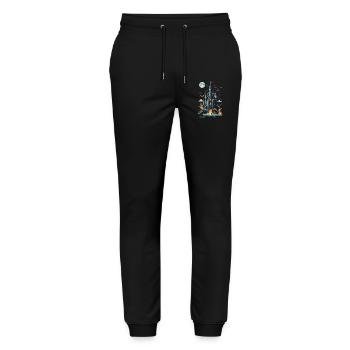 Gruseliges Geisterschloss Magische Gespensterburg - Stanley/Stella Unisex Bio Jogginghose Mover  - Schwarz - Vorne - Marisol (170cm) & Nik (191cm)