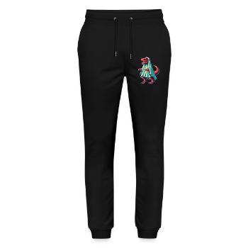 Cute Dinosaur Ghost Funny T-Rex - Stanley/Stella Mover Unisex Organic Jogging Trousers - black - Front - Marisol (170cm) & Nik (191cm)