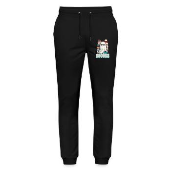 Cute Book Lover Ghost - Stanley/Stella Mover Unisex Organic Jogging Trousers - black - Front - Marisol (170cm) & Nik (191cm)