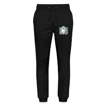Sad Ghost Cute Weeping Ghosts - Stanley/Stella Mover Unisex Organic Jogging Trousers - black - Front - Marisol (170cm) & Nik (191cm)