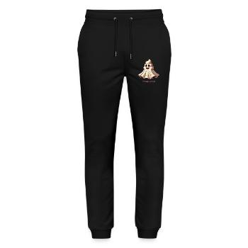 Funny Poop Pile Ghost Bull Sheet Poop - Stanley/Stella Mover Unisex Organic Jogging Trousers - black - Front - Marisol (170cm) & Nik (191cm)