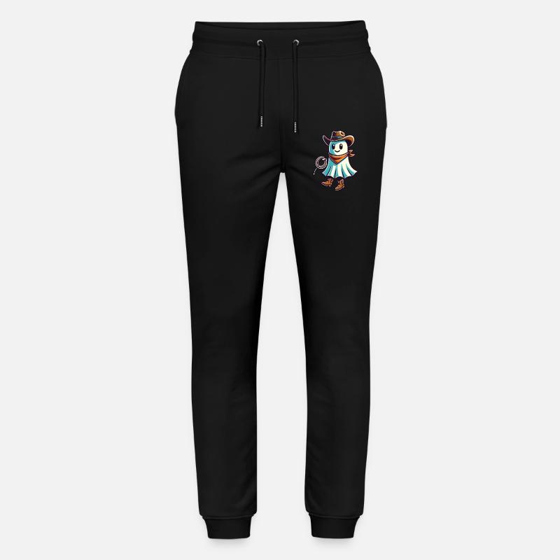 Cowboy Ghost Funny Halloween Design - Stanley/Stella Mover Unisex Organic Jogging Trousers - black