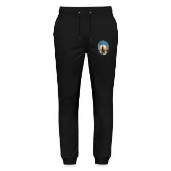 Sonnenuntergang Segelboot Abenteuer Meer - Stanley/Stella Unisex Bio Jogginghose Mover  - Schwarz - Vorne - Marisol (170cm) & Nik (191cm)