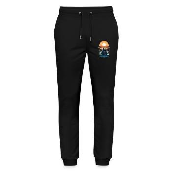 Coucher de soleil Sailing Adventure Sea - Pantalon de jogging bio MOVER Stanley/Stella unisexe - noir - Devant - Marisol (170cm) & Nik (191cm)
