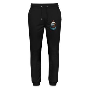 Bateau-dragon viking en haute mer - Pantalon de jogging bio MOVER Stanley/Stella unisexe - noir - Devant - Marisol (170cm) & Nik (191cm)