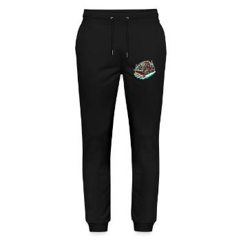 Winter Christmas Snow Removal Machine Vehicle - Stanley/Stella Mover Unisex Organic Jogging Trousers - black - Front - Marisol (170cm) & Nik (191cm)