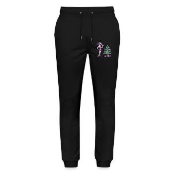 Weihnachtliches Pin-Up Cartoon Motiv im Retro - Stanley/Stella Unisex Bio Jogginghose Mover  - Schwarz - Vorne - Marisol (170cm) & Nik (191cm)