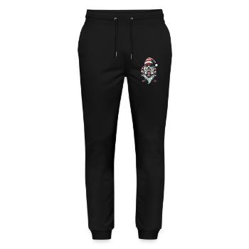 Christmas Football Gnome Dwarf Elf - Stanley/Stella Mover Unisex Organic Jogging Trousers - black - Front - Marisol (170cm) & Nik (191cm)