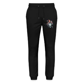 Noël Football Gnome Nain Elfe - Pantalon de jogging bio MOVER Stanley/Stella unisexe - noir - Devant - Marisol (170cm) & Nik (191cm)